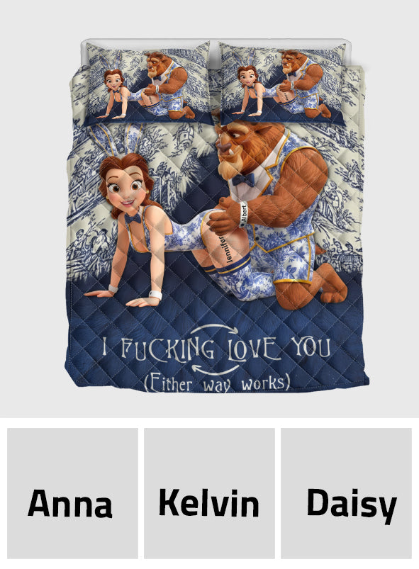 I Love You - Personalized Mouse Quilt Set