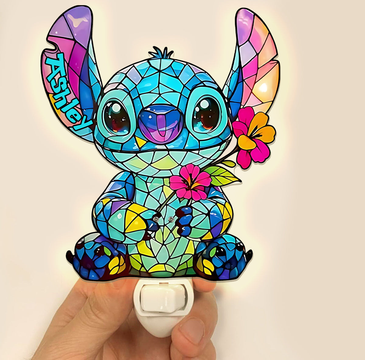Floral Ohana - Personalized Ohana Acrylic Plug-In Night Light