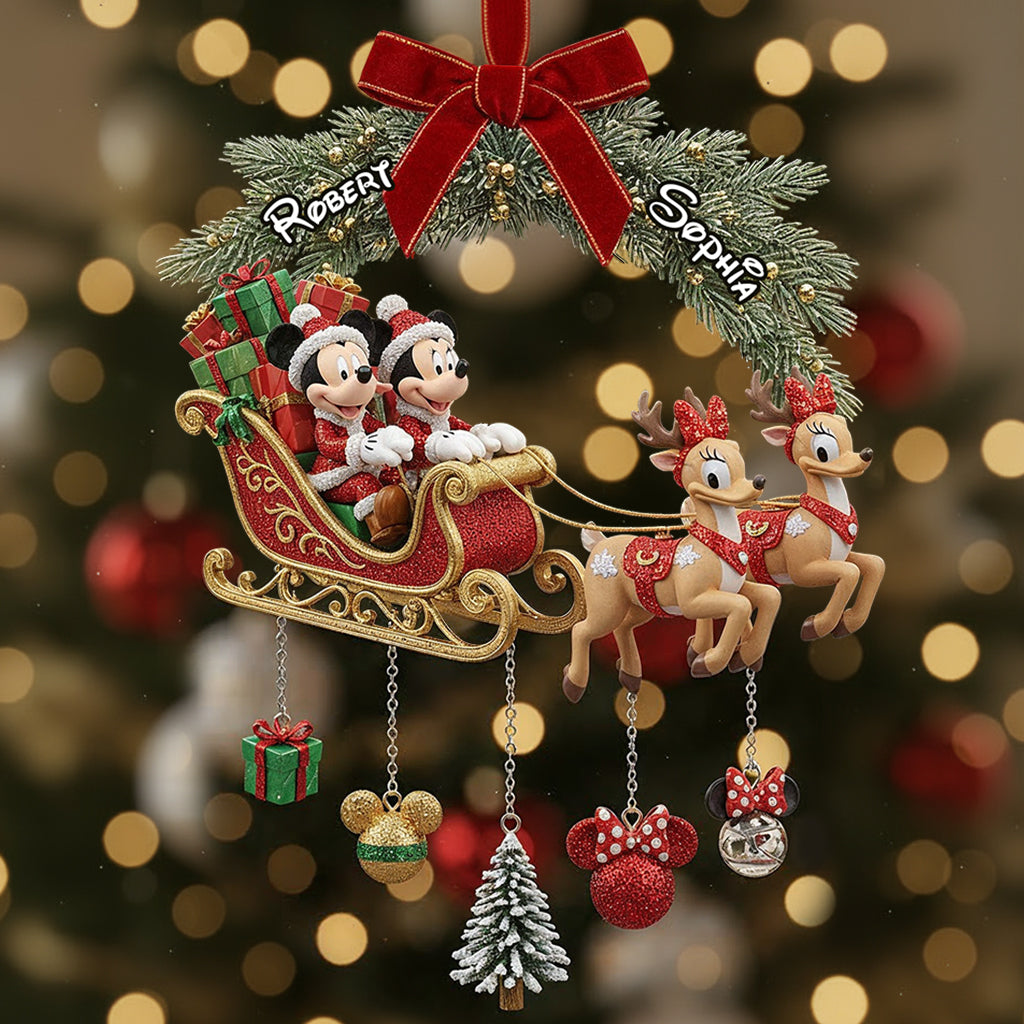 Magical Christmas - Personalized Mouse Ornament With Charm
