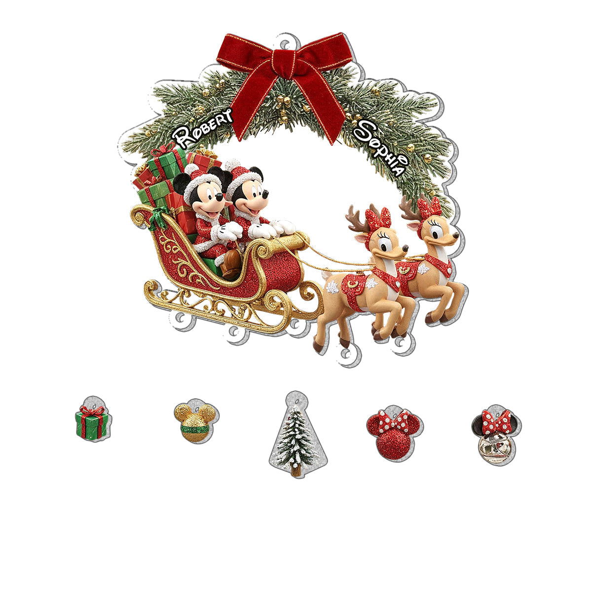 Magical Christmas - Personalized Mouse Ornament With Charm