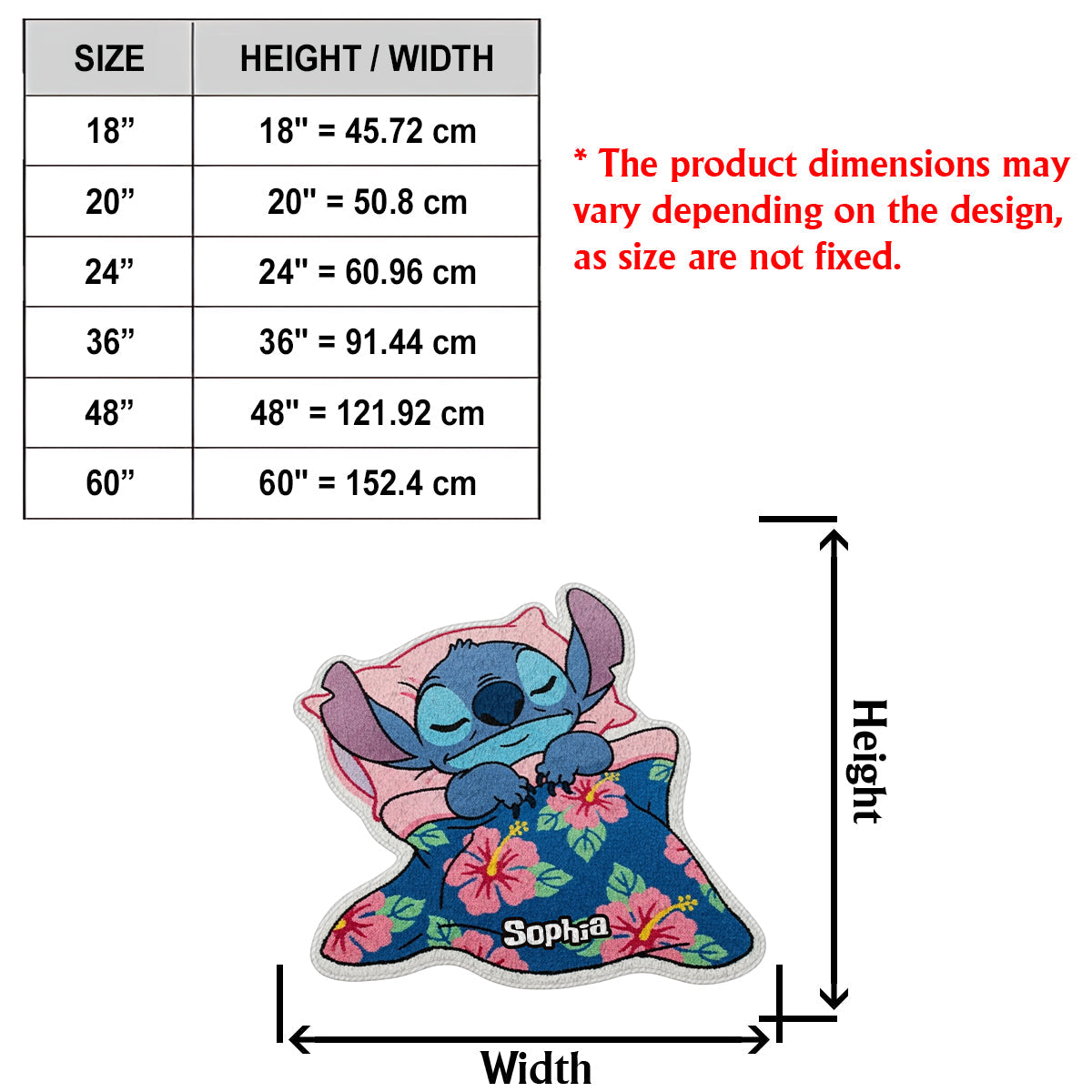 Cute Sleeping Blue Monster - Personalized Ohana Non-Slip Tufted Rug