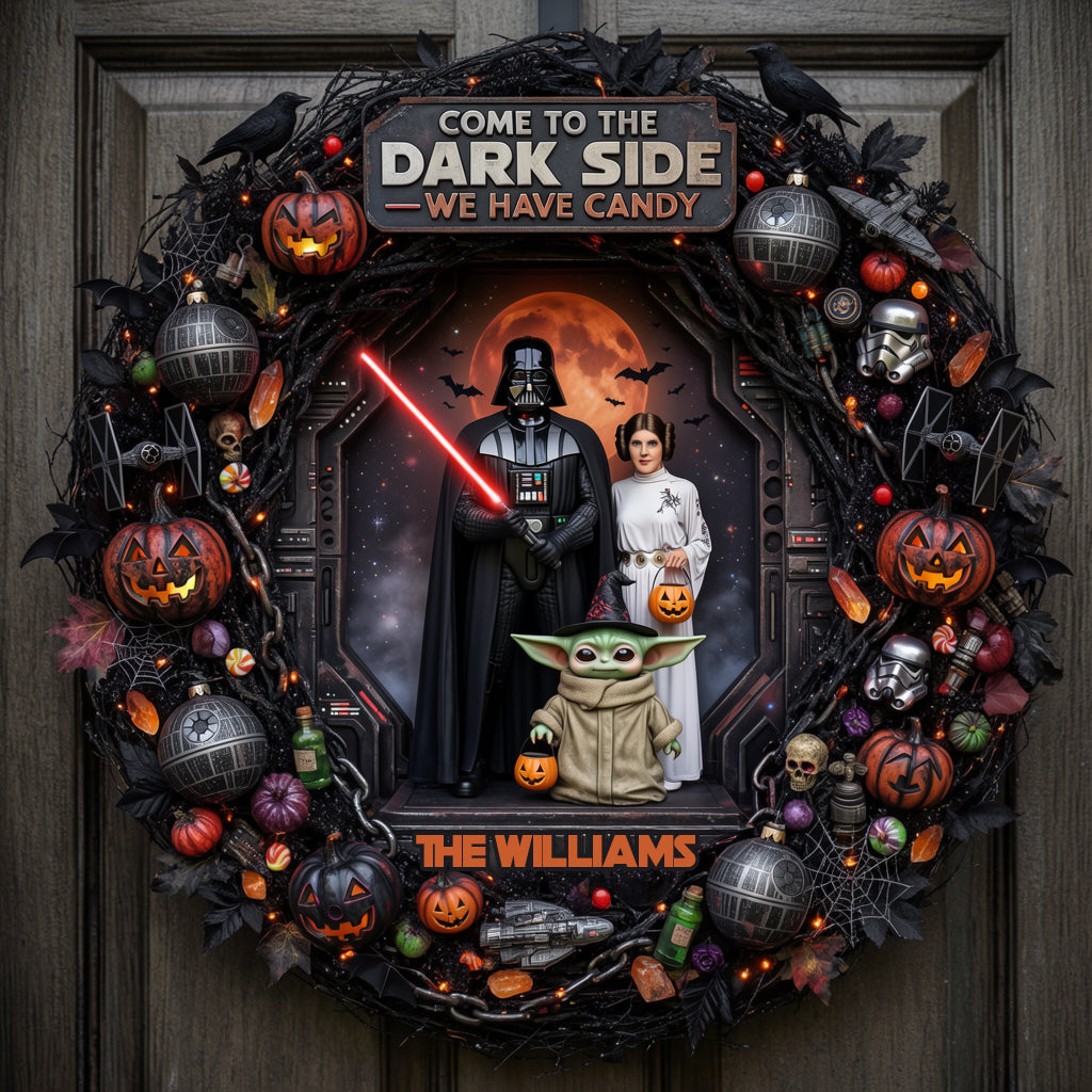 Welcome To The Dark Side - Personalized The Force Custom Shaped Wood Sign