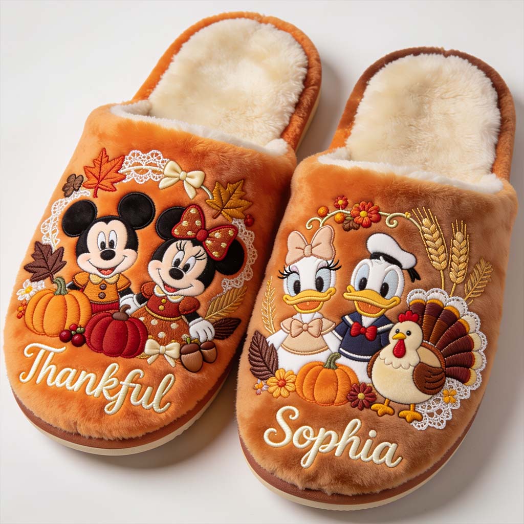 Thanksgiving - Personalized Mouse Slippers