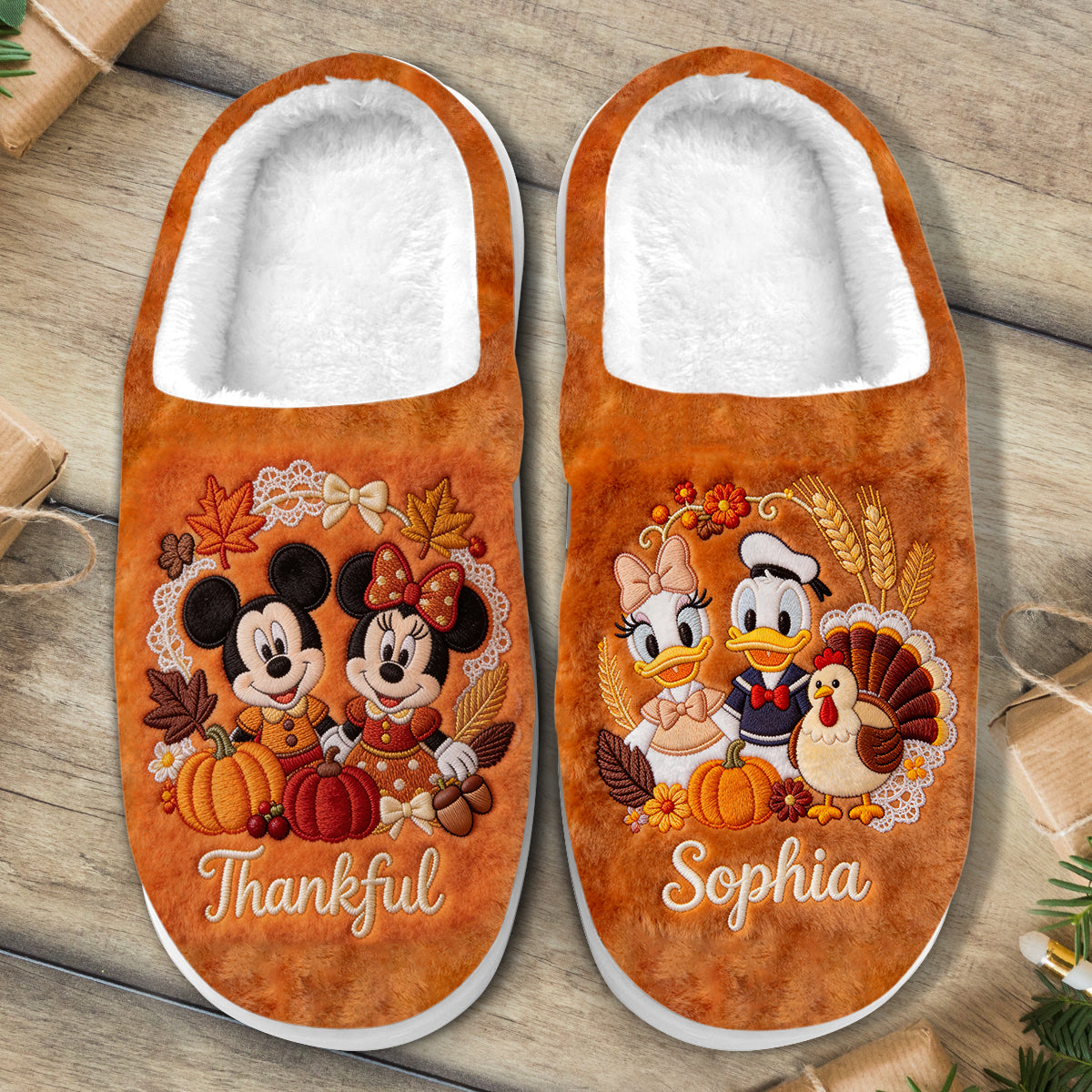 Thanksgiving - Personalized Mouse Slippers