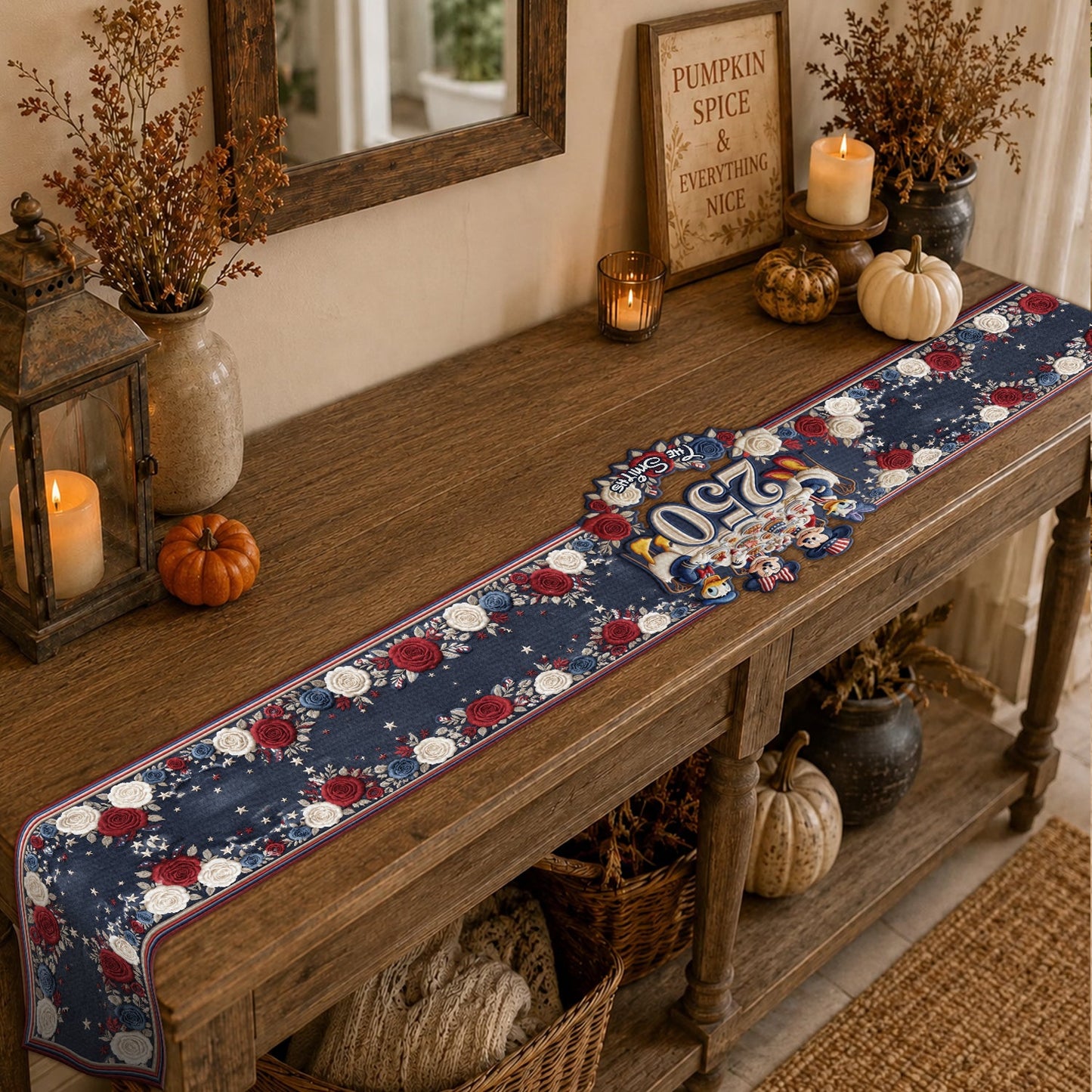 250 Years Table Decoration - Personalized Mouse Custom Shape Table Runner