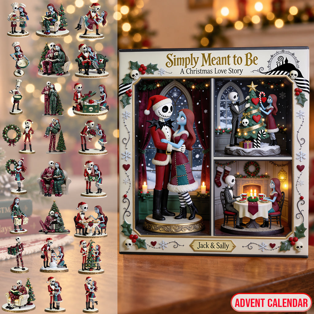 A Christmas Love Story - Personalized Nightmare Folded Advent Calendar With Ornaments