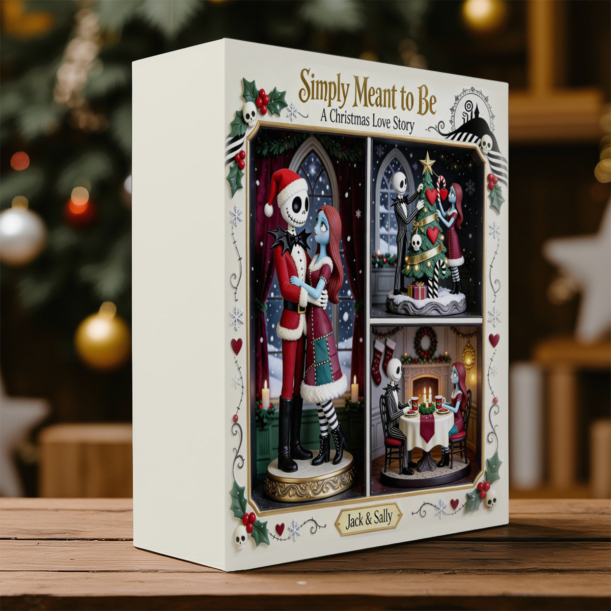A Christmas Love Story - Personalized Nightmare Folded Advent Calendar With Ornaments