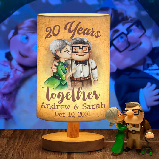 Together Since - Personalized Mouse Table Lamp with Wood Base