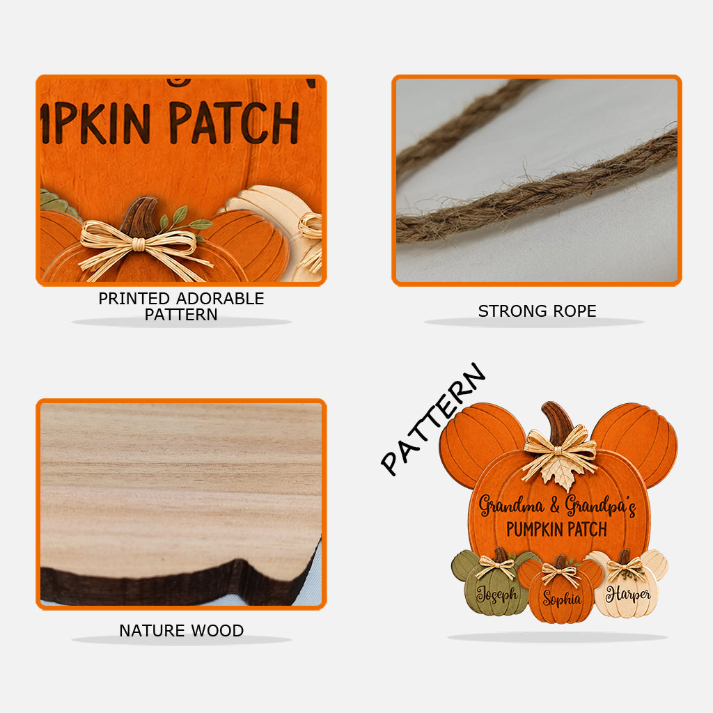 Pumpkin Patch - Personalized Mouse Custom Shaped Wood Sign