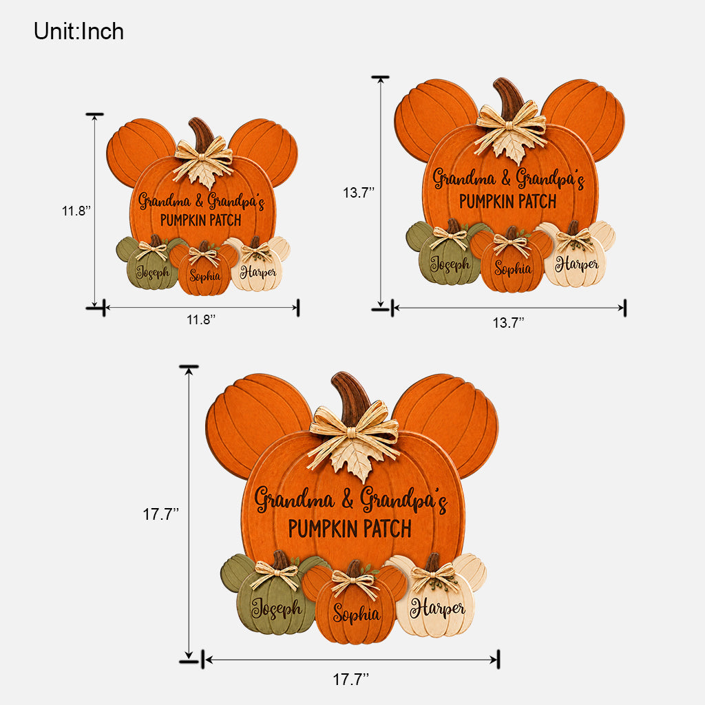 Pumpkin Patch - Personalized Mouse Custom Shaped Wood Sign