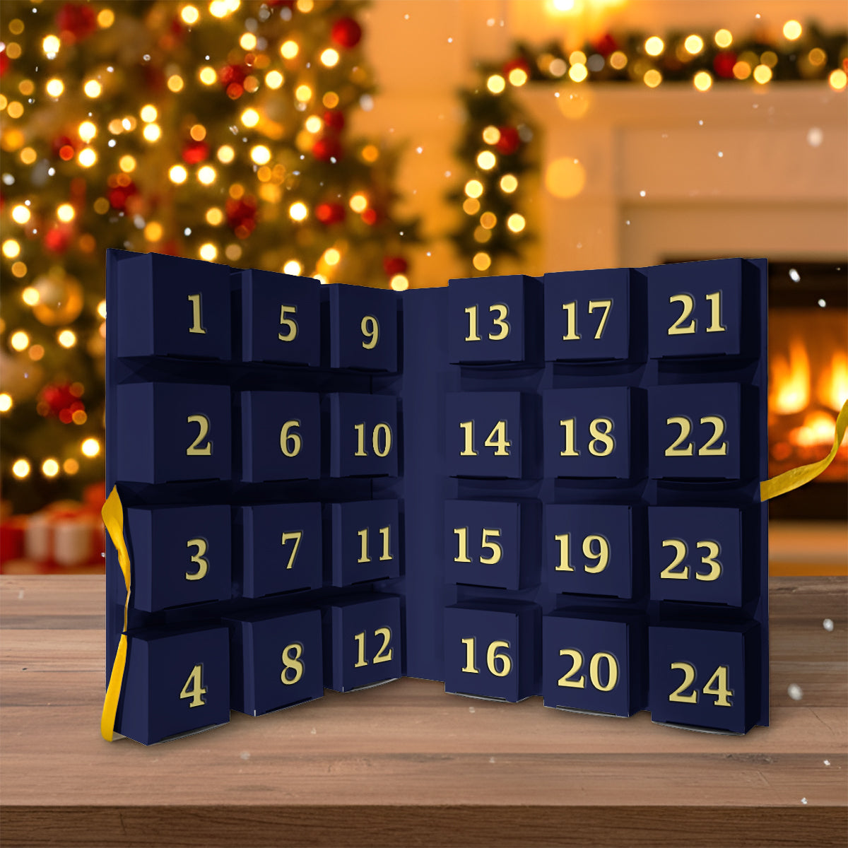 Magical Over The Year - Personalized Mouse Folded Advent Calendar With Ornaments