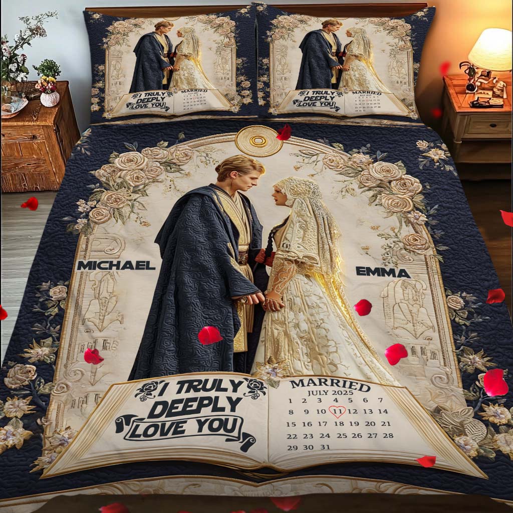 I Truely Deeply Love You - Personalized The Force Quilt Set