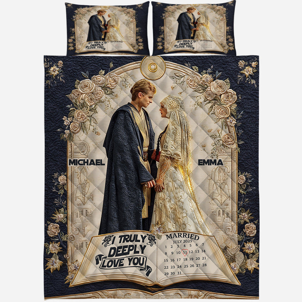 I Truely Deeply Love You - Personalized The Force Quilt Set