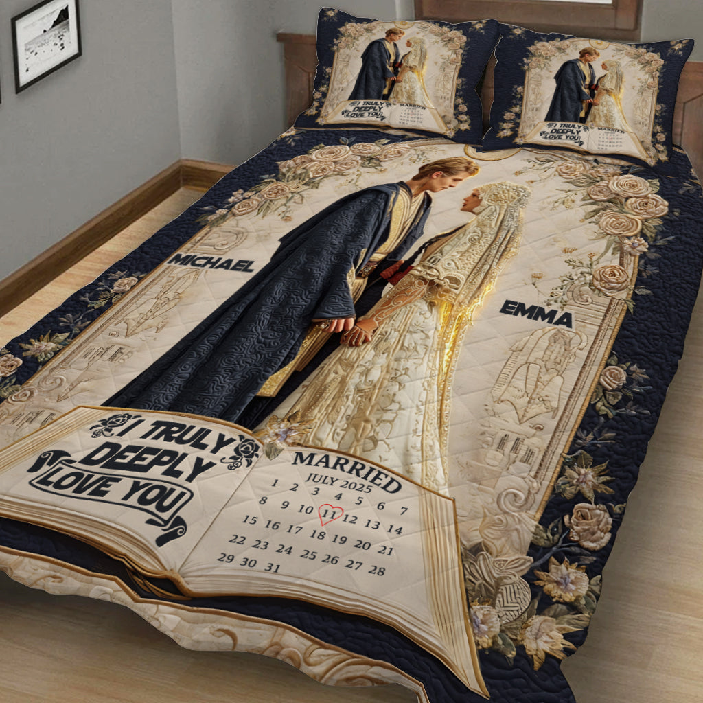 I Truely Deeply Love You - Personalized The Force Quilt Set