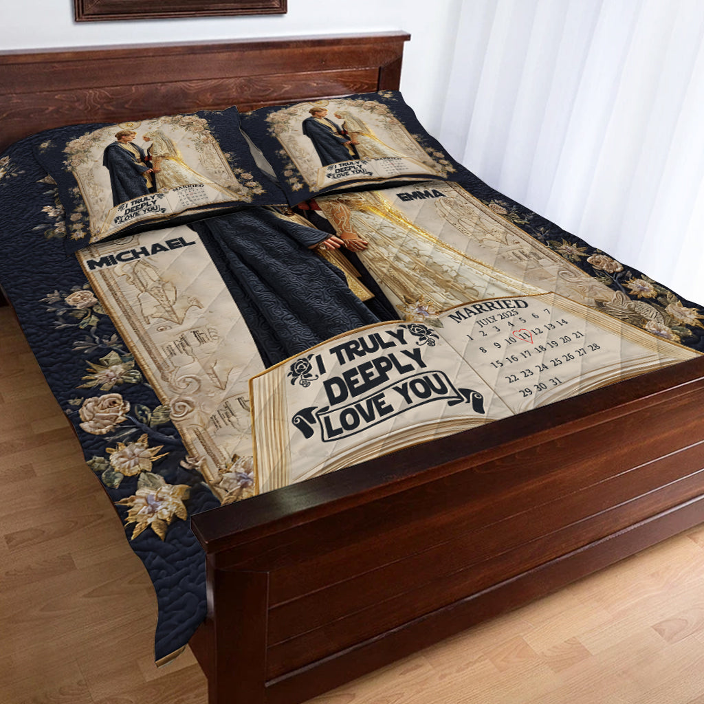 I Truely Deeply Love You - Personalized The Force Quilt Set