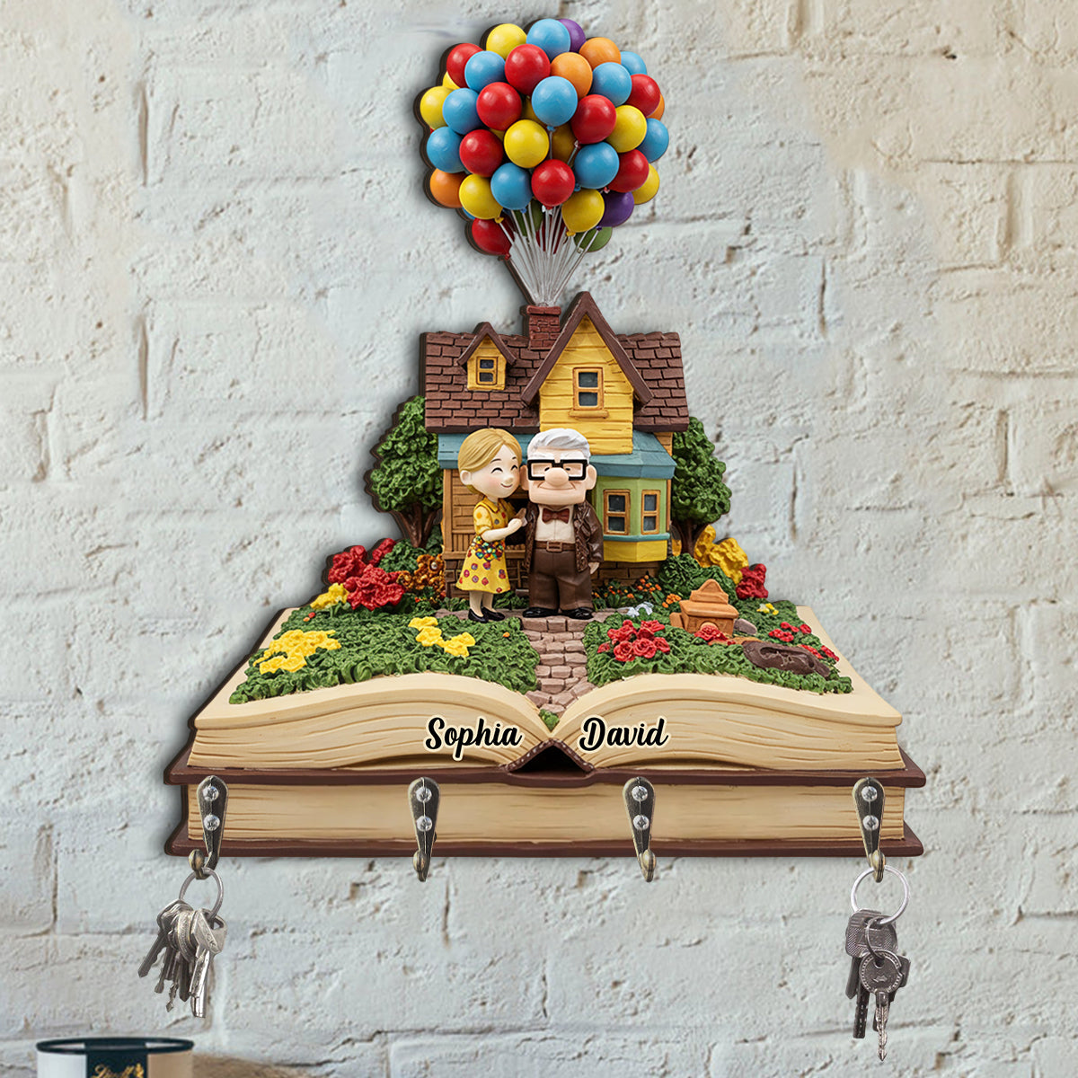 Home Sweet Home - Personalized Couple Custom Shaped Key Rack