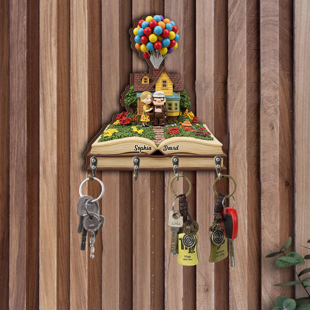 Home Sweet Home - Personalized Couple Custom Shaped Key Rack