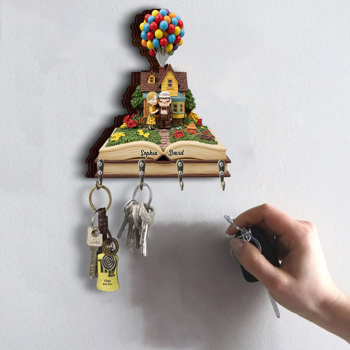 Home Sweet Home - Personalized Couple Custom Shaped Key Rack