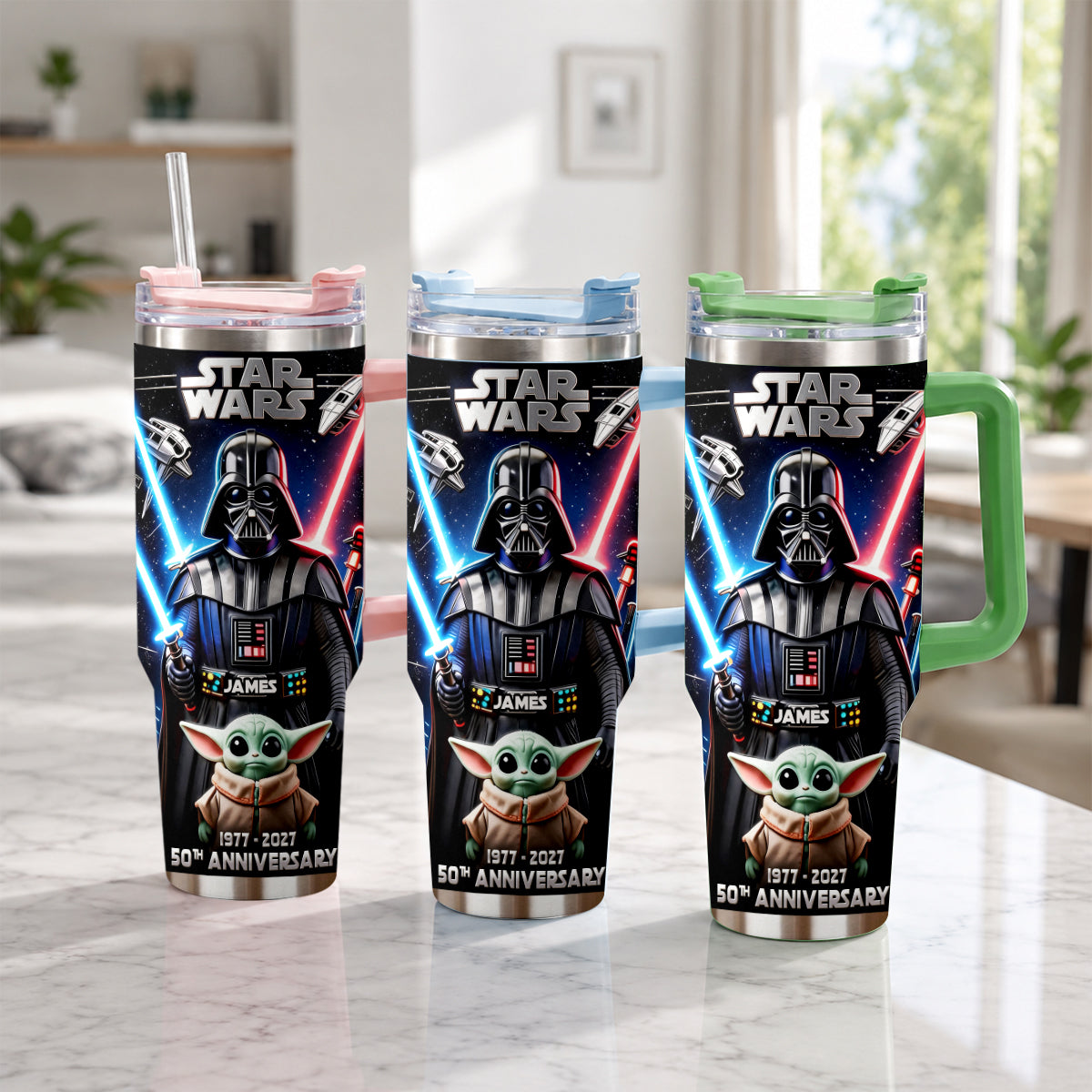 50th anniversary - Personalized The Force Tumbler With Plush Charm