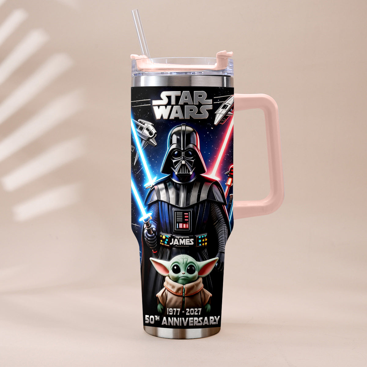 50th anniversary - Personalized The Force Tumbler With Plush Charm