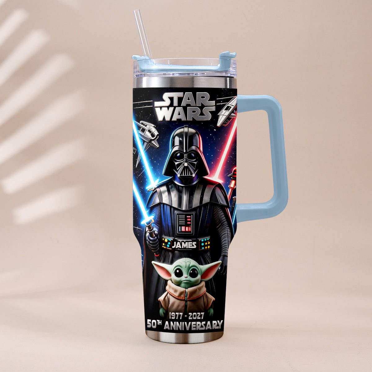 50th anniversary - Personalized The Force Tumbler With Plush Charm