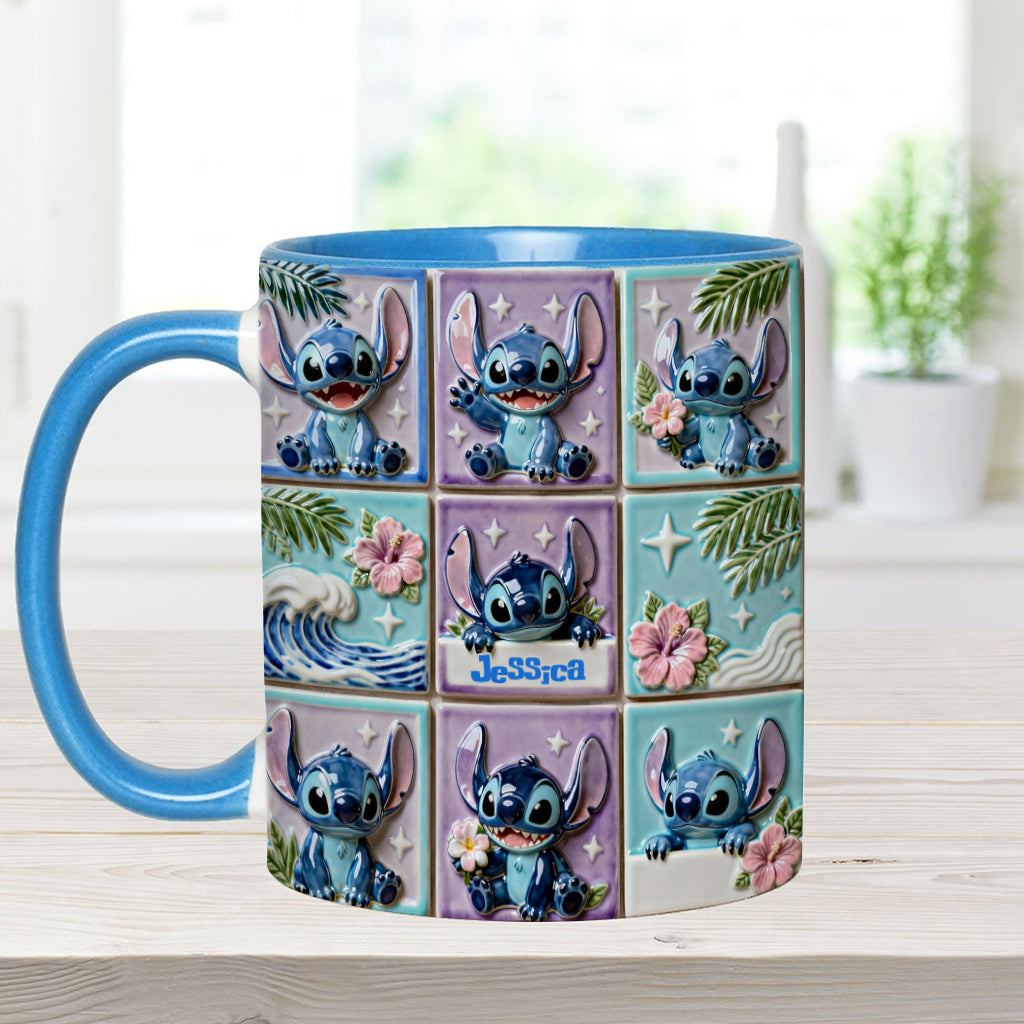 Blue Ohana - Personalized Ohana Accent Mug