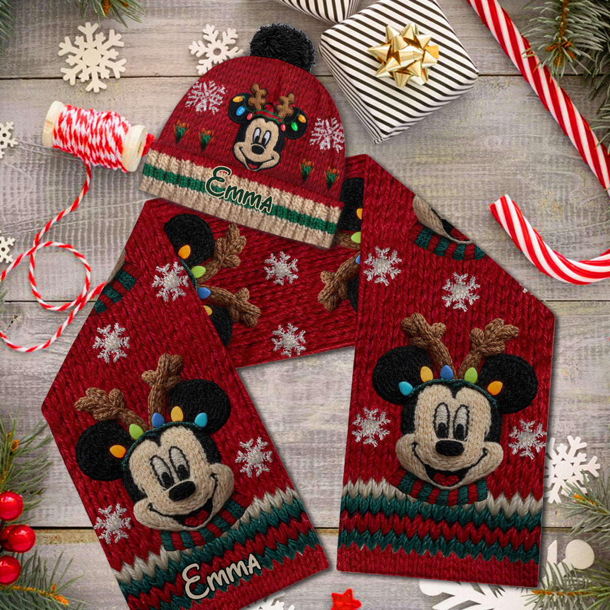 Magical Hat - Personalized Mouse Knitted Beanie Hat and Scarf Set