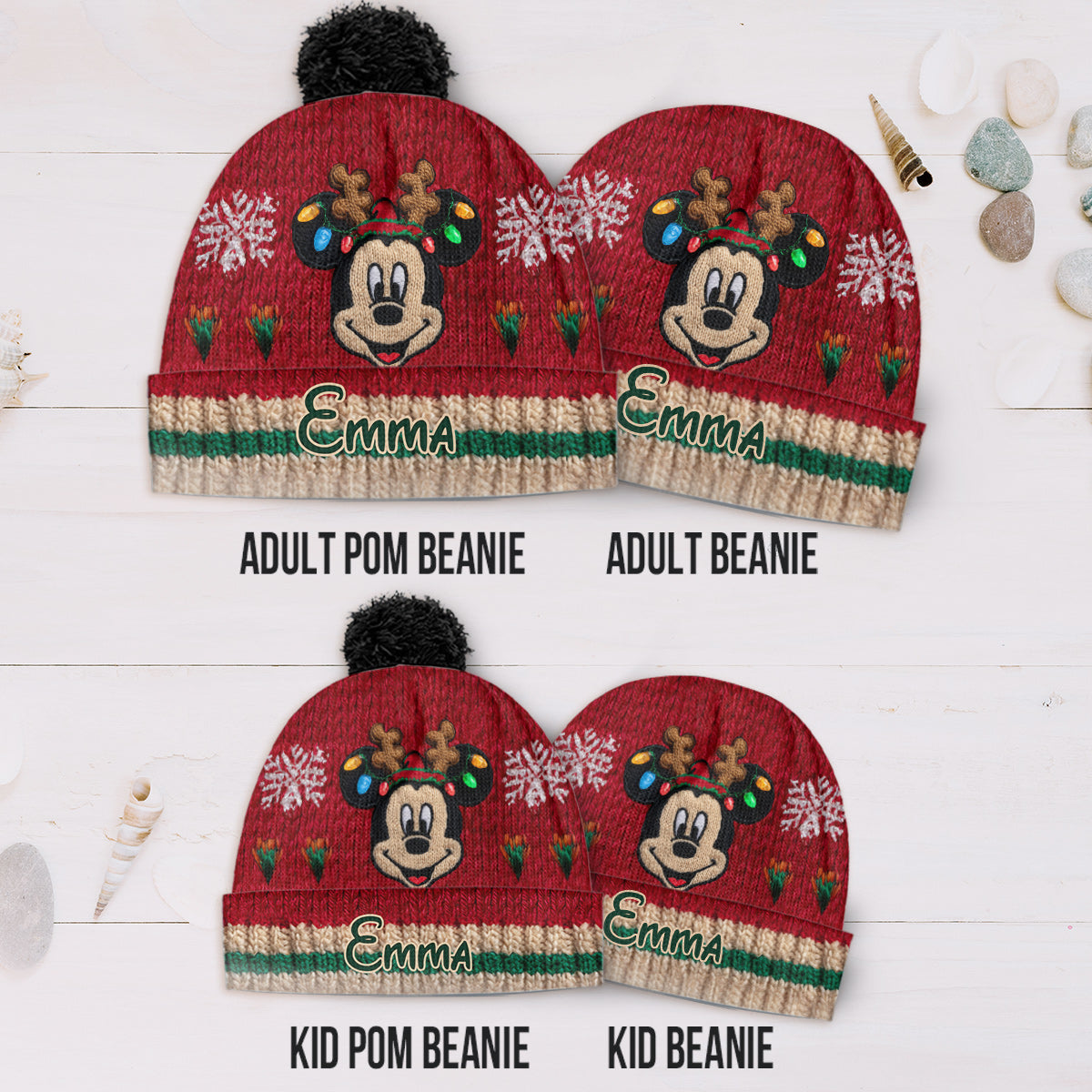 Magical Hat - Personalized Mouse Knitted Beanie Hat and Scarf Set