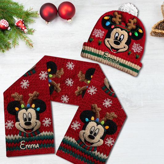 Magical Hat - Personalized Mouse Knitted Beanie Hat and Scarf Set