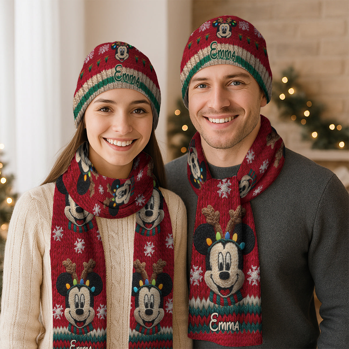 Magical Hat - Personalized Mouse Knitted Beanie Hat and Scarf Set