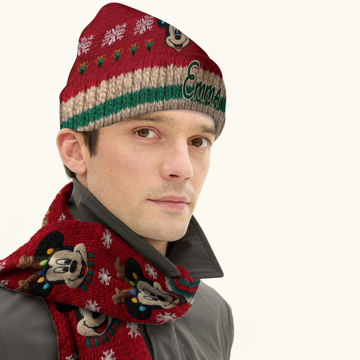 Magical Hat - Personalized Mouse Knitted Beanie Hat and Scarf Set