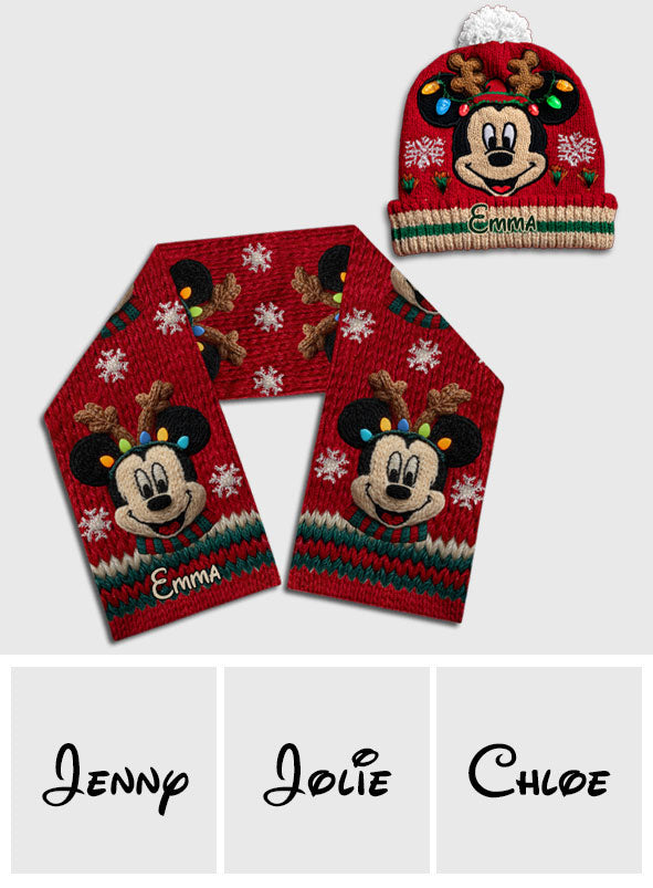 Magical Hat - Personalized Mouse Knitted Beanie Hat and Scarf Set