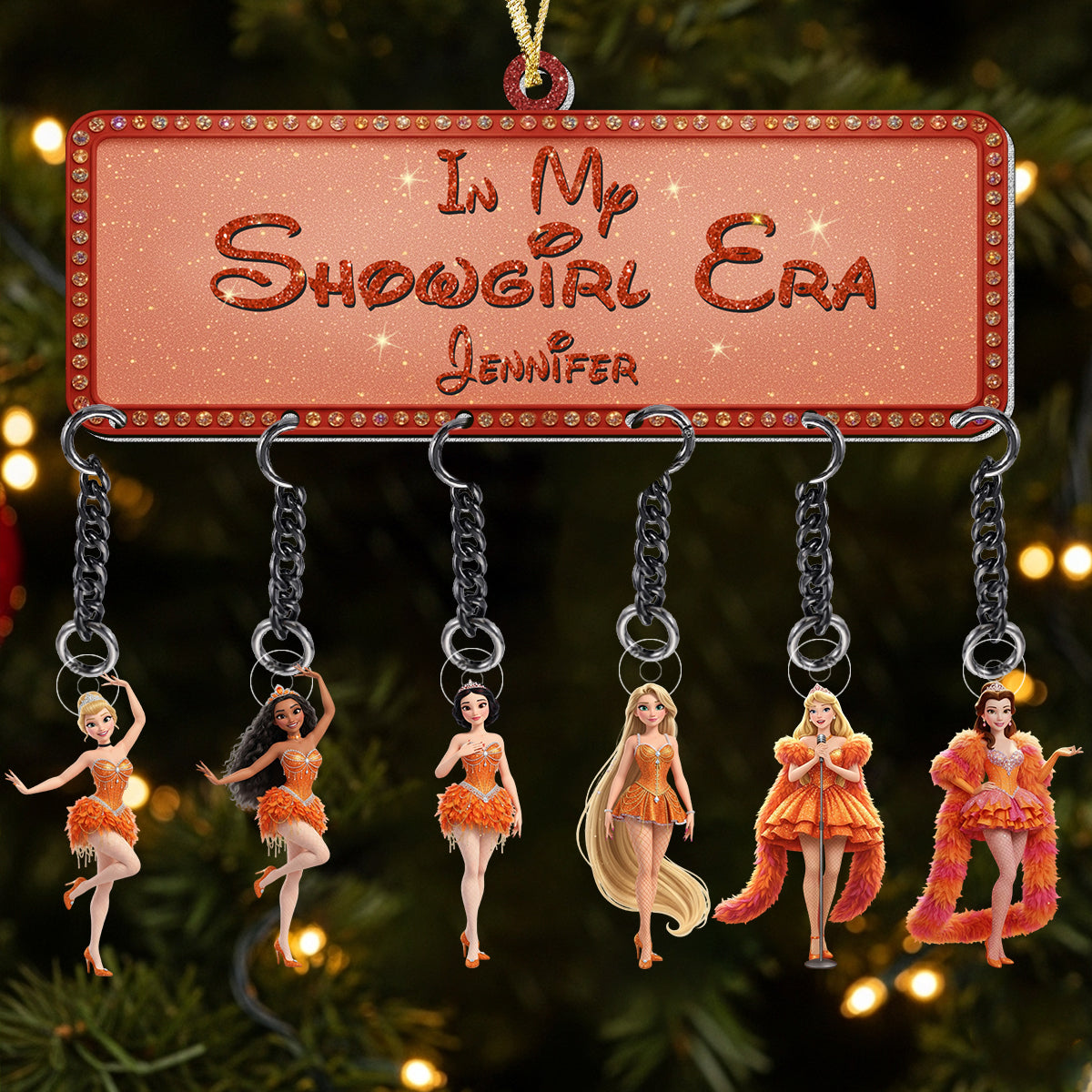In My Showgirl Era Ornament - Personalized Princess Ornament With Charm