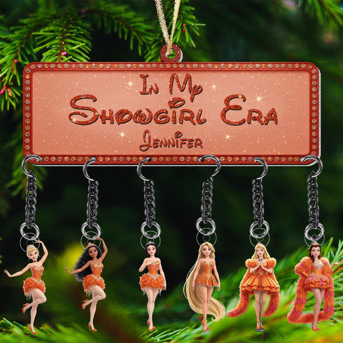 In My Showgirl Era Ornament - Personalized Princess Ornament With Charm