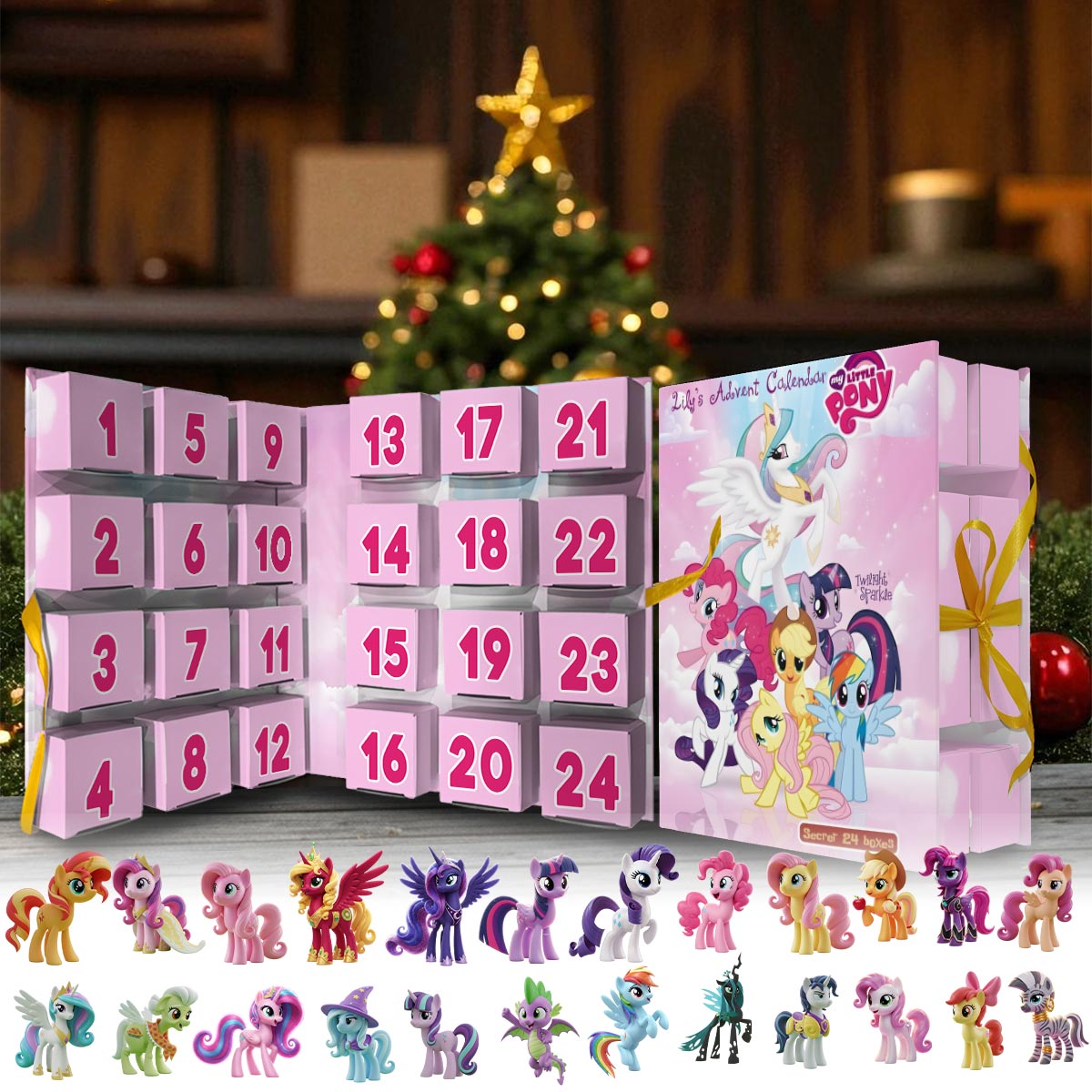 Little Pony Characters Advent Calendar - Personalized The Tiny Pony Folded Advent Calendar With Ornaments