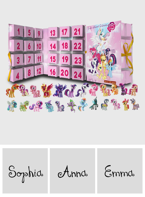 Little Pony Characters Advent Calendar - Personalized The Tiny Pony Folded Advent Calendar With Ornaments