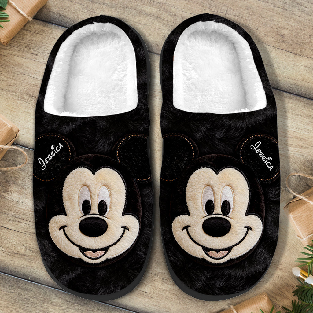 Big Ears Mouse Head - Personalized Mouse Faux Fur Boot Slippers