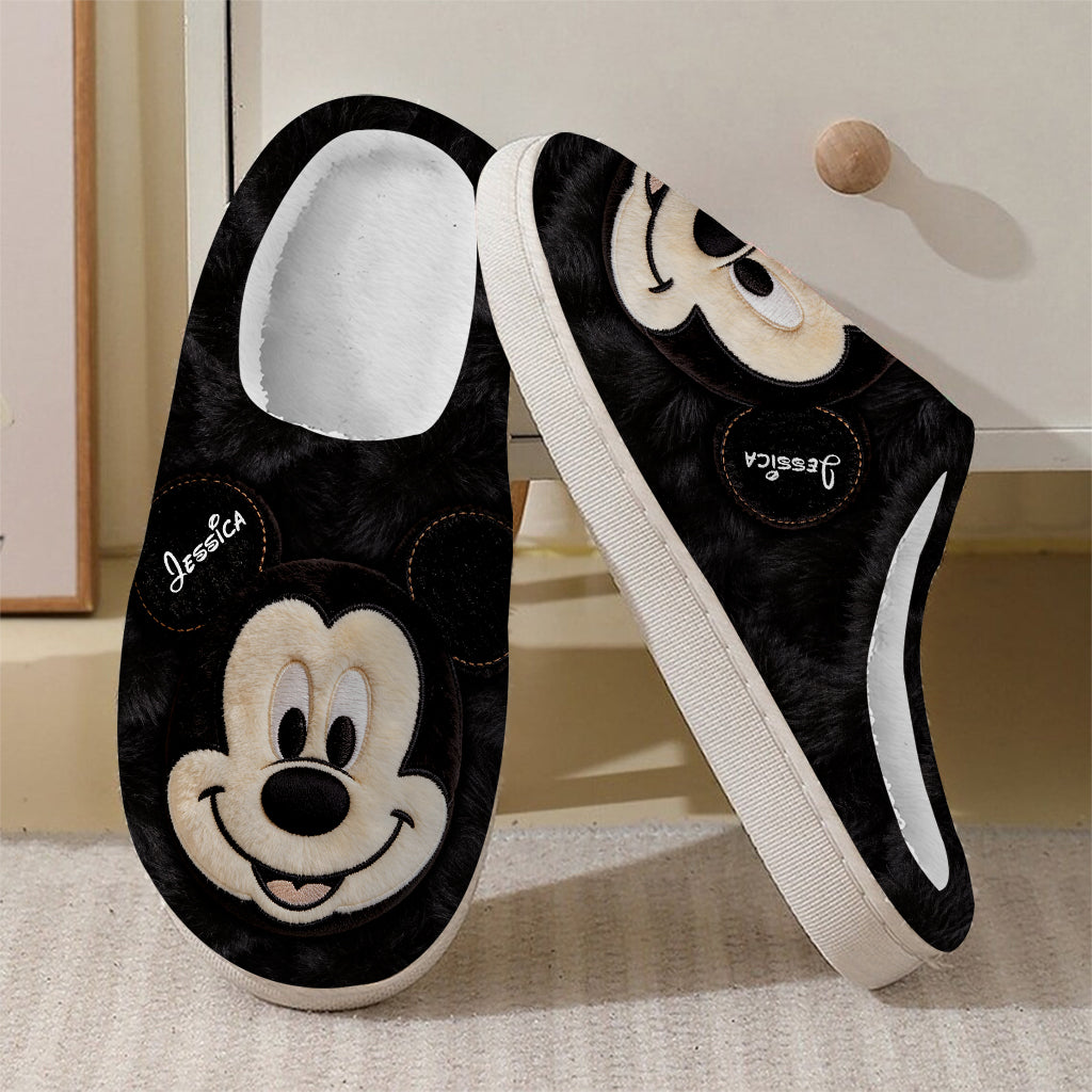 Big Ears Mouse Head - Personalized Mouse Faux Fur Boot Slippers