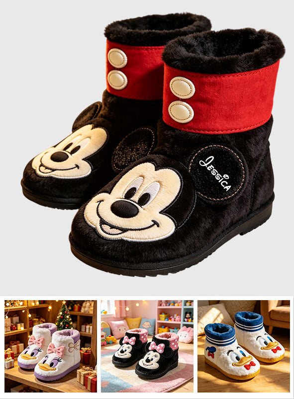 Big Ears Mouse Head - Personalized Mouse Faux Fur Boot Slippers