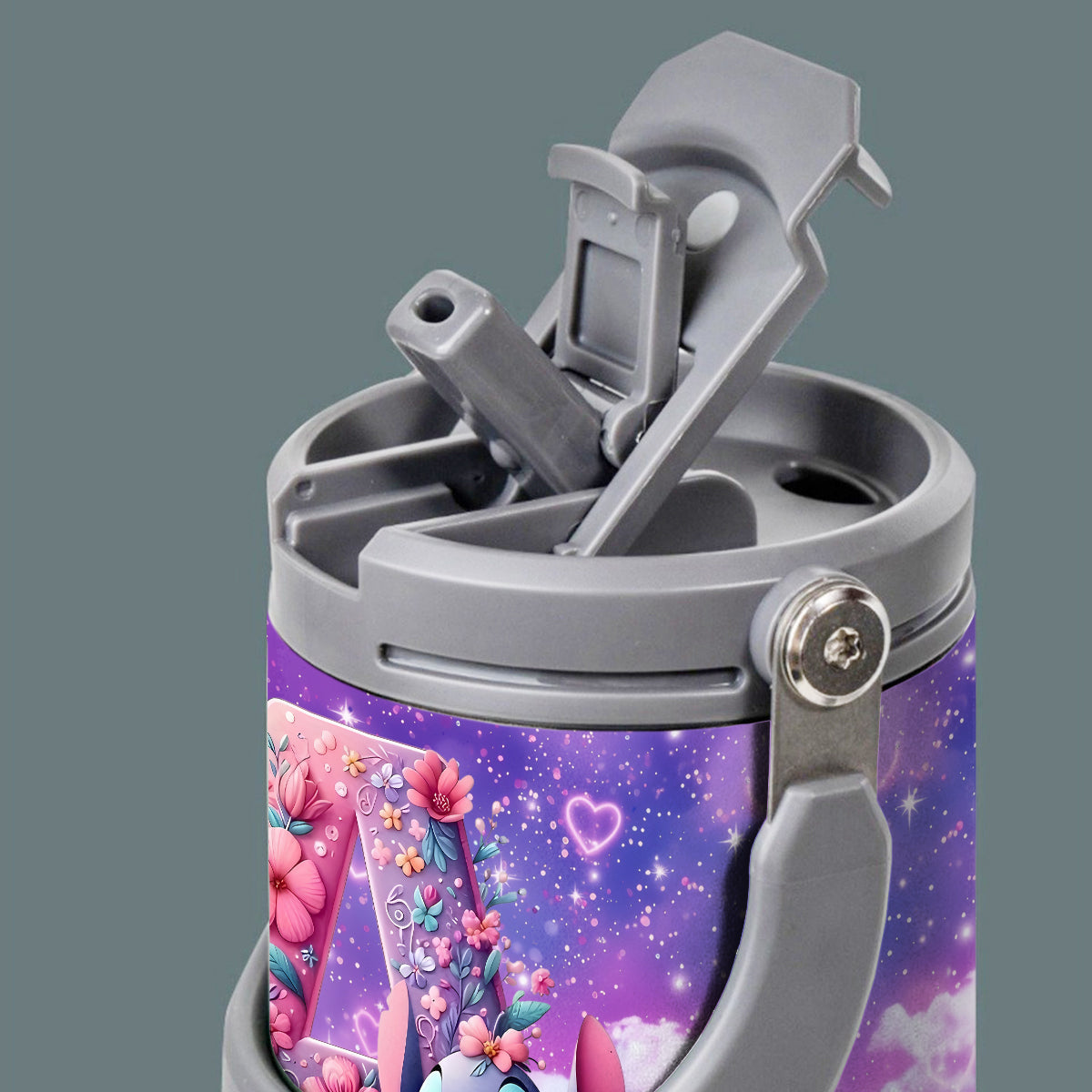 Blue Ohana Alphabet Letter Custom Name - Personalized Ohana Tumbler With Grip Handle