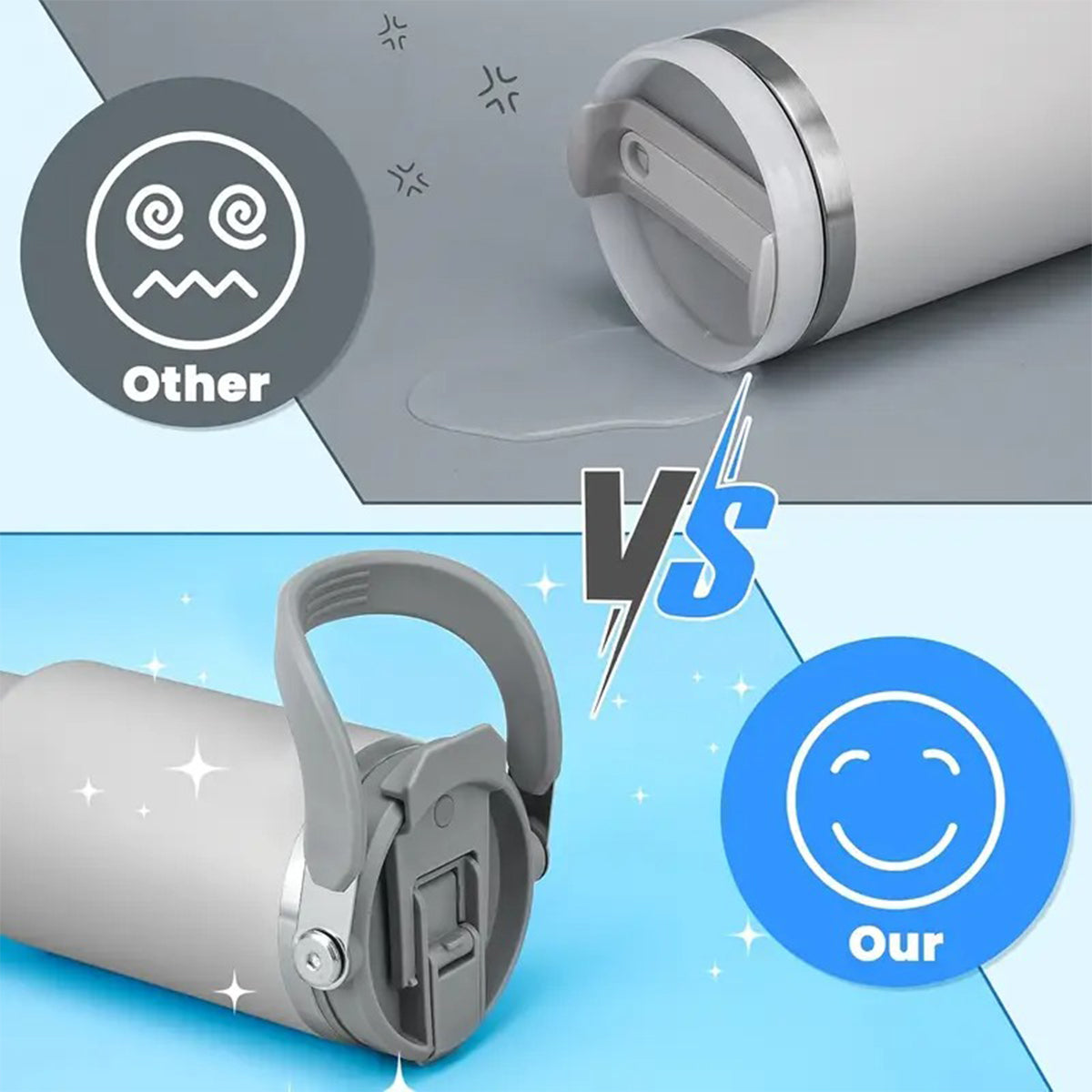 Blue Ohana Alphabet Letter Custom Name - Personalized Ohana Tumbler With Grip Handle