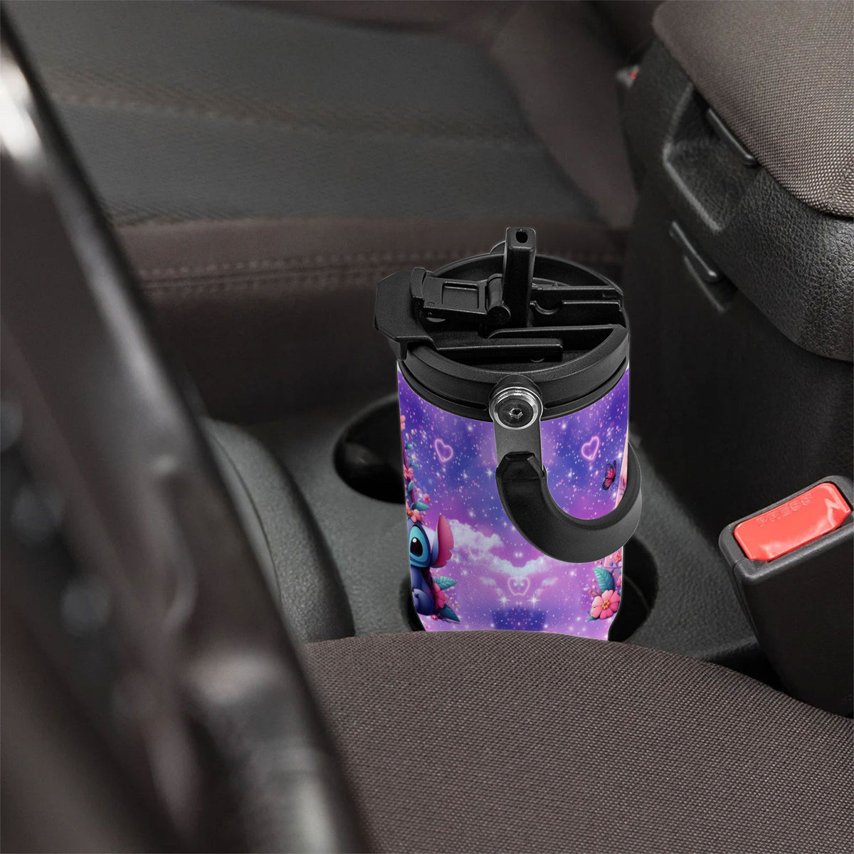 Blue Ohana Alphabet Letter Custom Name - Personalized Ohana Tumbler With Grip Handle