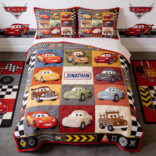 Car Collection - Personalized Racing Lover Quilt Set