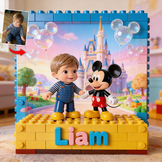 Custom Any Photo - Personalized Mouse One-sided Horizontal Rectangle Building Brick Blocks