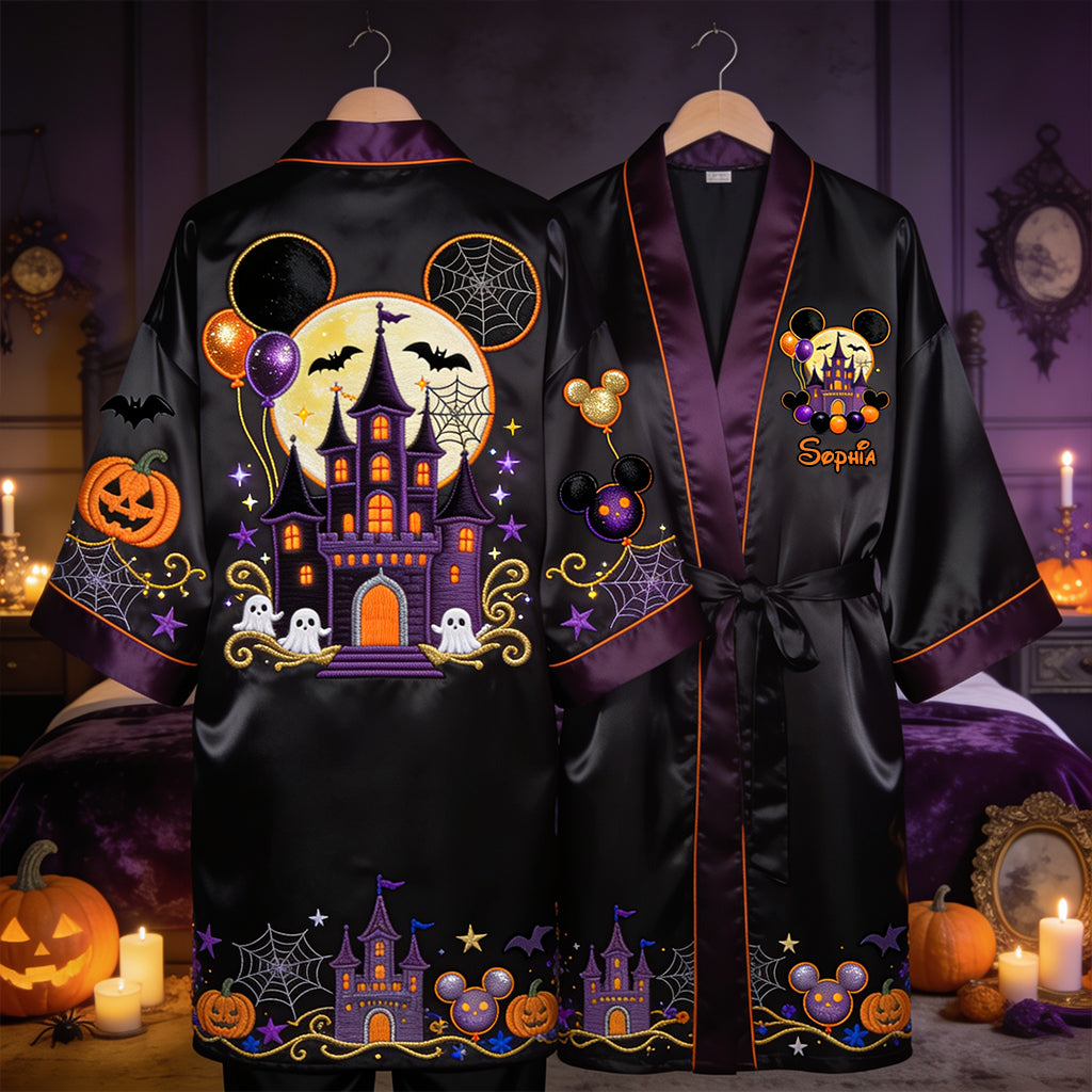 Halloween Magical Castle - Personalized Dream Trip Satin Robe