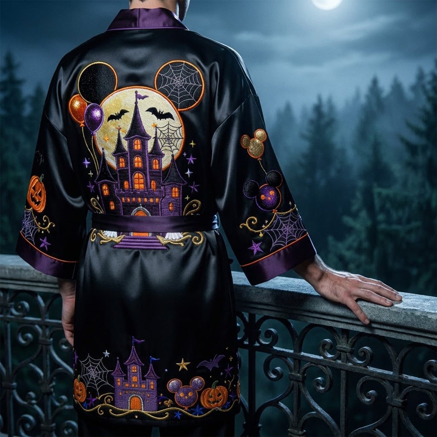 Halloween Magical Castle - Personalized Dream Trip Satin Robe