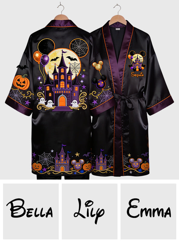 Halloween Magical Castle - Personalized Dream Trip Satin Robe