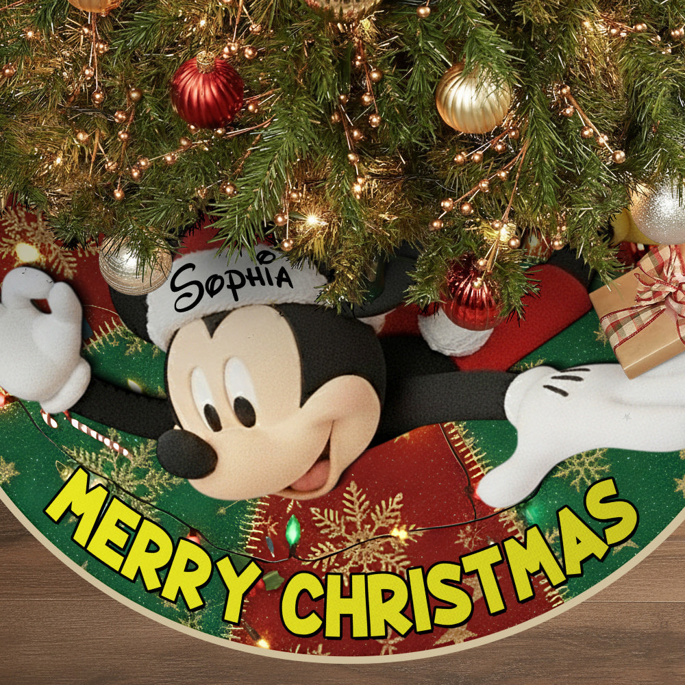 Merry Christmas - Personalized Mouse Shaped Tree Skirt