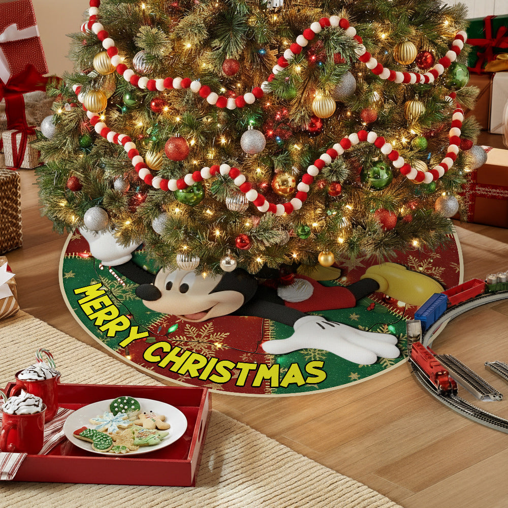 Merry Christmas - Personalized Mouse Shaped Tree Skirt