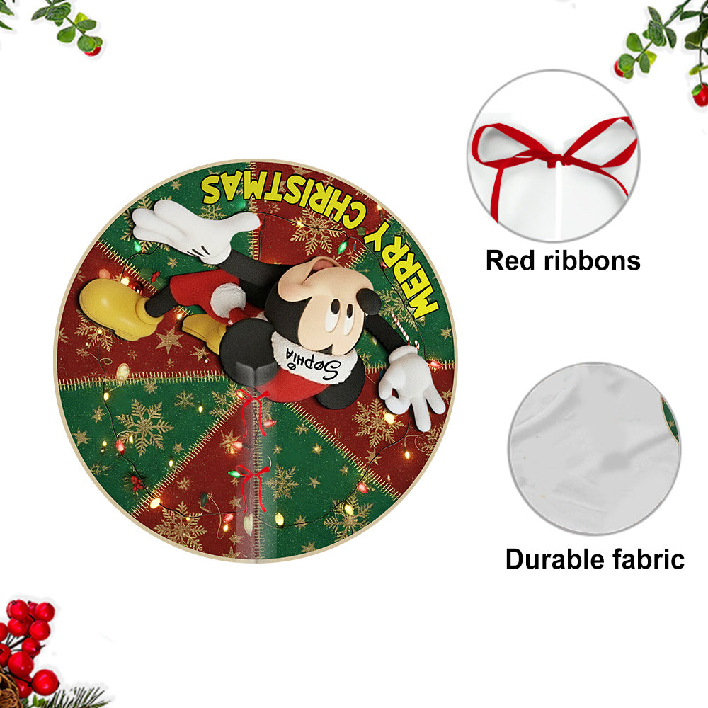 Merry Christmas - Personalized Mouse Shaped Tree Skirt